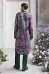 Shop_Mahima Mahajan_Green Linen, Satin Aasif Fanah Print Kurta And Trouser Set _at_Aza_Fashions