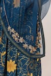 Shop_Ruchi Marodia_Blue Bamboo, Cotton, Organza Krishna Kamal Digital Print Anarkali Churidar Set _Online_at_Aza_Fashions