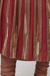 Buy_Ruchi Marodia_Brown Tussar, Organza Embroidery, Metallic Lotus Bloom Anarkali Churidar Set 