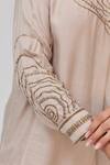 Ruchi Marodia_Gray Bamboo, Cotton Embroidery Collared Tree Trunk Shirt And Pant Set _at_Aza_Fashions