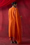 Shop_Shikha Mehta_Orange Chanderi , Organza Embroidery, Sequins, Aashvi Kurta Set _at_Aza_Fashions