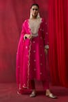 Buy Shikha Mehta Pink Chanderi , , Chanderi, Organza Embroidery, Ravneet Kurta Set at Aza Fashions Buy_Shikha Mehta_Pink Chanderi , , Chanderi, Organza Embroidery, Ravneet Kurta Set _at_Aza_Fashions