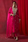 Buy Shikha Mehta Pink Chanderi , , Chanderi, Organza Embroidery, Ravneet Kurta Set Buy_Shikha Mehta_Pink Chanderi , , Chanderi, Organza Embroidery, Ravneet Kurta Set