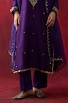 Shikha Mehta_Purple Chanderi , Organza Embroidery, Beads, Sequins, Swara Kurta Set _Online_at_Aza_Fashions