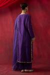 Shop_Shikha Mehta_Purple Chanderi , Organza Embroidery, Beads, Sequins, Swara Kurta Set _at_Aza_Fashions