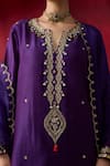 Buy_Shikha Mehta_Purple Chanderi , Organza Embroidery, Beads, Sequins, Swara Kurta Set 