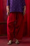 Shikha Mehta_Purple Chanderi , Embroidery, Zari Split Pranaya Top With Salwar _Online_at_Aza_Fashions