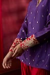 Shikha Mehta_Purple Chanderi , Embroidery, Zari Split Pranaya Top With Salwar _at_Aza_Fashions