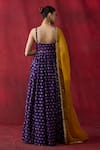 Shop_Shikha Mehta_Purple Chanderi , Organza Embroidery, Beads, Gota Eshani Anarkali Set _at_Aza_Fashions