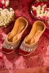Buy_House Of Vian_Red Falak Embellished Juttis _Online_at_Aza_Fashions