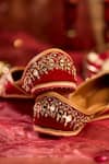 Shop_House Of Vian_Red Falak Embellished Juttis _Online_at_Aza_Fashions