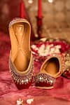 Shop_House Of Vian_Red Falak Embellished Juttis _at_Aza_Fashions