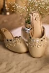 Shop_House Of Vian_Cream Pearls, Mirrors, Beads Chandrika Embellished Mule Heels _at_Aza_Fashions