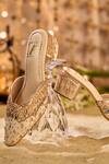Shop_House Of Vian_Cream Embroidery, Mirrors, Sequins, Beads Shabnam Hand Mule Heels _Online_at_Aza_Fashions