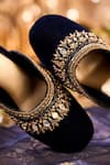 Shop_House Of Vian_Navy Sequins, Mirrors, Zari, Beads Falak Embellished Mule Heels 
