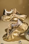 Buy_House Of Vian_Gold Aurelia Embellished Sneakers _Online_at_Aza_Fashions
