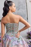 Mahima Mahajan_Green Silk Organza Beads, Sequins, Shakira Corset And Printed Lehenga Set _Online_at_Aza_Fashions