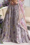 Buy_Mahima Mahajan_Lilac Silk Organza Sequins, Beads, Embroidery, Zaira Floral Lehenga Blouse Set _Online_at_Aza_Fashions