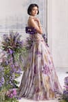 Buy_Mahima Mahajan_Lilac Silk Organza Sequins, Stones, Elanor Floral Corset And Lehenga Set _Online_at_Aza_Fashions