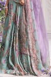 Shop_Mahima Mahajan_Green Silk Organza Beads, Sequins, Ilana Floral Corset And Lehenga Set _Online_at_Aza_Fashions