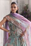 Mahima Mahajan_Green Silk Organza Beads, Sequins, Ilana Floral Corset And Lehenga Set _at_Aza_Fashions