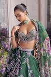 Mahima Mahajan Green Silk Organza Embroidery, Sequins, Beads, Metallic Adaia Lehenga Set Online at Aza Fashions Mahima Mahajan_Green Silk Organza Embroidery, Sequins, Beads, Metallic Adaia Lehenga Set _Online_at_Aza_Fashions