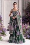 Buy Mahima Mahajan Green Silk Organza Embroidery, Sequins, Beads Square Nihal Kurta Sharara Set at Aza Fashions Buy_Mahima Mahajan_Green Silk Organza Embroidery, Sequins, Beads Square Nihal Kurta Sharara Set _at_Aza_Fashions