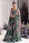 Buy Mahima Mahajan Green Silk Organza Embroidery, Sequins, Beads Square Nihal Kurta Sharara Set Buy_Mahima Mahajan_Green Silk Organza Embroidery, Sequins, Beads Square Nihal Kurta Sharara Set