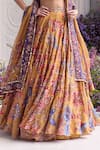 Buy_Mahima Mahajan_Mustard Silk Organza Sequins, Zari, Embroidery Zena Floral Lehenga Set _Online_at_Aza_Fashions