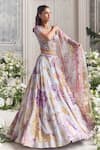Shop_Mahima Mahajan_Lilac Silk Organza Sequins, Beads, Embroidery, Wafiya Printed Lehenga Set  _Online_at_Aza_Fashions