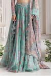 Mahima Mahajan_Green Silk Organza Embroidery, Sequins, Zari, Ayat Floral Printed Lehenga Set  _Online_at_Aza_Fashions