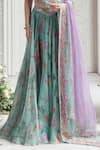 Mahima Mahajan_Green Silk Organza Foil Printing, Embroidery, Camila Floral Corset Lehenga Set _Online_at_Aza_Fashions