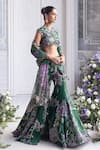 Buy_Mahima Mahajan_Green Silk Organza Sequins, Mirrors, Nora Floral Blouse And Sharara Set 