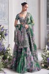 Mahima Mahajan_Green Silk Organza Sequins, Embroidery, Beads Resha Printed Lehenga Set _at_Aza_Fashions