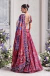 Shop_Mahima Mahajan_Red Silk Organza Embroidery, Sequins, Stones, Shasha Floral Printed Lehenga Set  _at_Aza_Fashions