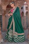 Nidhi Kejriwal_Green Tissue, Brocade Zari, Metallic Thread, And Lehenga Saree With Blouse _Online_at_Aza_Fashions