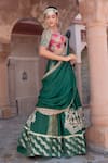 Buy_Nidhi Kejriwal_Green Tissue, Brocade Zari, Metallic Thread, And Lehenga Saree With Blouse _Online_at_Aza_Fashions