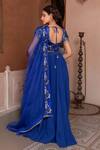 Shop_Nidhi Kejriwal_Blue Tissue, Satin, Organza Sequins, Beads, Embroidered Blouse And Lehenga Set _at_Aza_Fashions