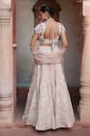 Shop_Nidhi Kejriwal_Ivory Organza, Tissue, Net Sequins, Pearls, Crystals, Handwork Lehenga Set  _at_Aza_Fashions