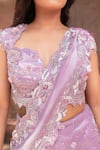 Nidhi Kejriwal Purple Organza, Net Sequins, Handwork Embellished Lehenga Saree With Blouse Online at Aza Fashions Nidhi Kejriwal_Purple Organza, Net Sequins, Handwork Embellished Lehenga Saree With Blouse _Online_at_Aza_Fashions