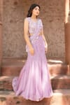 Buy Nidhi Kejriwal Purple Organza, Net Sequins, Handwork Embellished Lehenga Saree With Blouse Online at Aza Fashions Buy_Nidhi Kejriwal_Purple Organza, Net Sequins, Handwork Embellished Lehenga Saree With Blouse _Online_at_Aza_Fashions