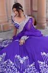 Buy_Nidhi Kejriwal_Purple Silk, Organza Zari, Sequins, Pearls, Handwork And Sequence Lehenga Set _Online_at_Aza_Fashions