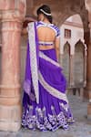 Shop_Nidhi Kejriwal_Purple Silk, Organza Zari, Sequins, Pearls, Handwork And Sequence Lehenga Set _at_Aza_Fashions