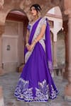 Shop_Nidhi Kejriwal_Purple Silk, Organza Zari, Sequins, Pearls, Handwork And Sequence Lehenga Set _Online_at_Aza_Fashions