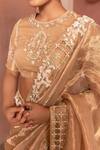 Nidhi Kejriwal_Gold Tissue, Chanderi Sequins, Pearls, Embellished Lehenga Blouse And Dupatta Set _Online_at_Aza_Fashions