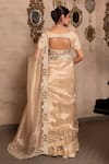 Shop_Nidhi Kejriwal_Gold Organza, Brocade, Silk Sequins, Pearls, Embroidered Saree With Blouse _at_Aza_Fashions