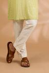 Buy_Rabani & Rakha_Lime Georgette, Cotton, Silk Sequins, Jaal Thread And Work Kurta With Pant _Online_at_Aza_Fashions