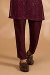 Rabani & Rakha_Maroon Georgette, Cotton, Silk Sequins Jaal Bundi And Kurta Set _Online_at_Aza_Fashions