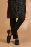 Buy_Rabani & Rakha_Black Georgette, Cotton, Silk Sequins Jaal Bundi Kurta Set _Online_at_Aza_Fashions