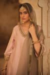 Buy AFRIYA Pink Chanderi , Organza Embroidery, Zardozi And A-line Kurta Set Buy_AFRIYA_Pink Chanderi , Organza Embroidery, Zardozi And A-line Kurta Set